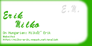erik milko business card
